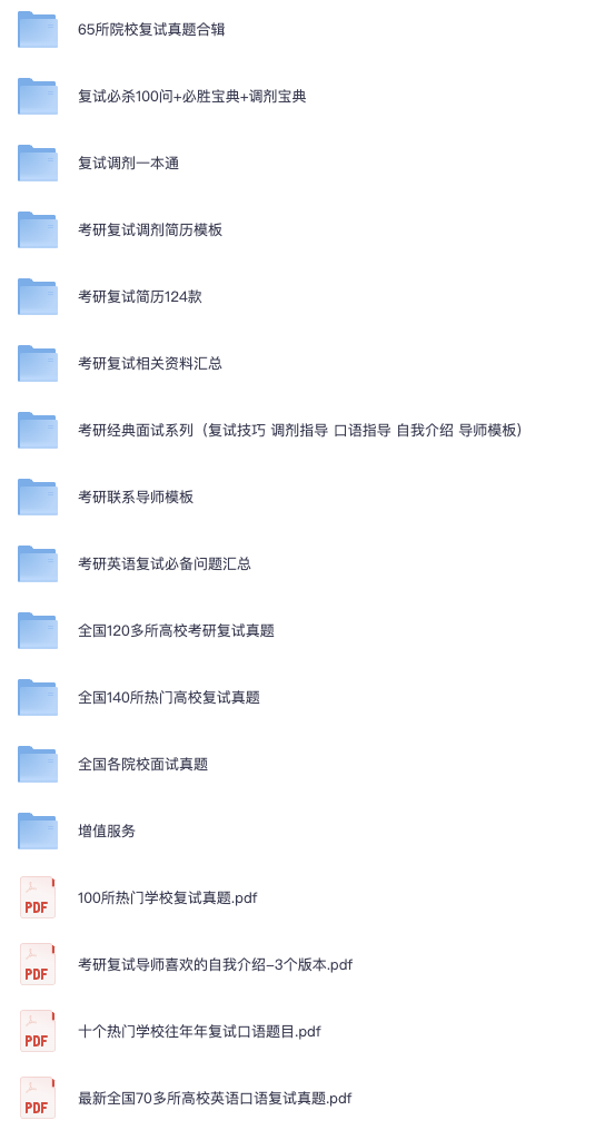 考研历年复试真题+技巧+简历